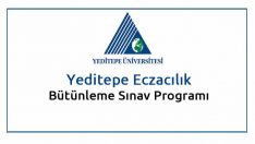 Yeditepe Eczacılık Bütünleme Sınav Programı 2015